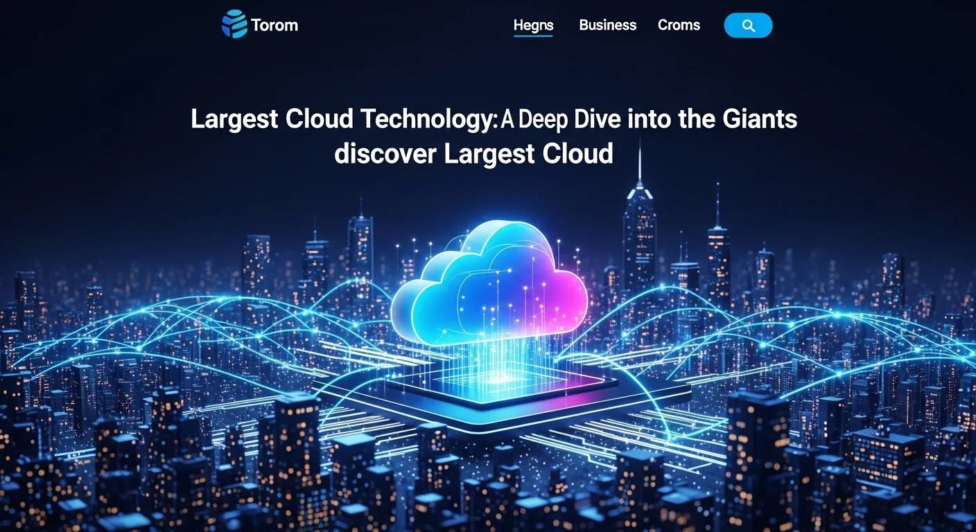 Business technology with innovation and digital resources to discover Largest Cloud