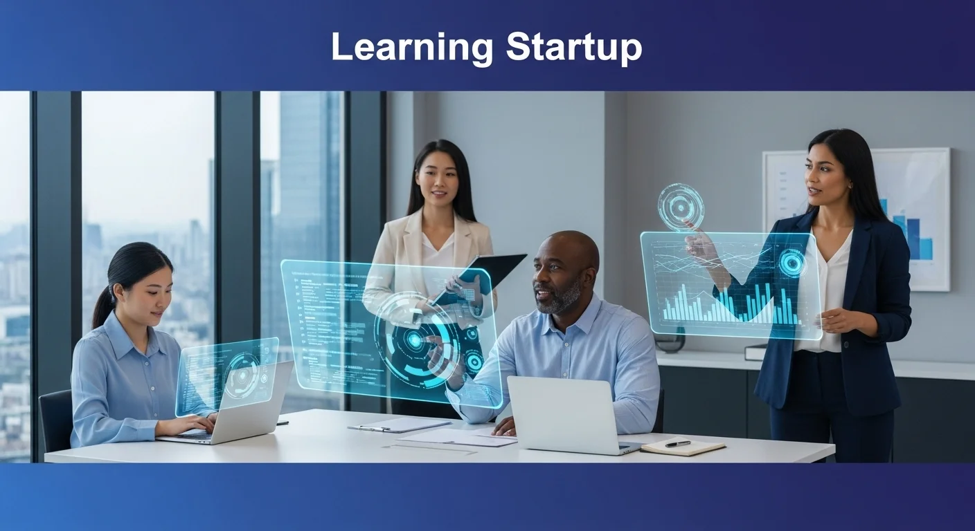 Business technology with innovation and digital resources to discover Learning Startup