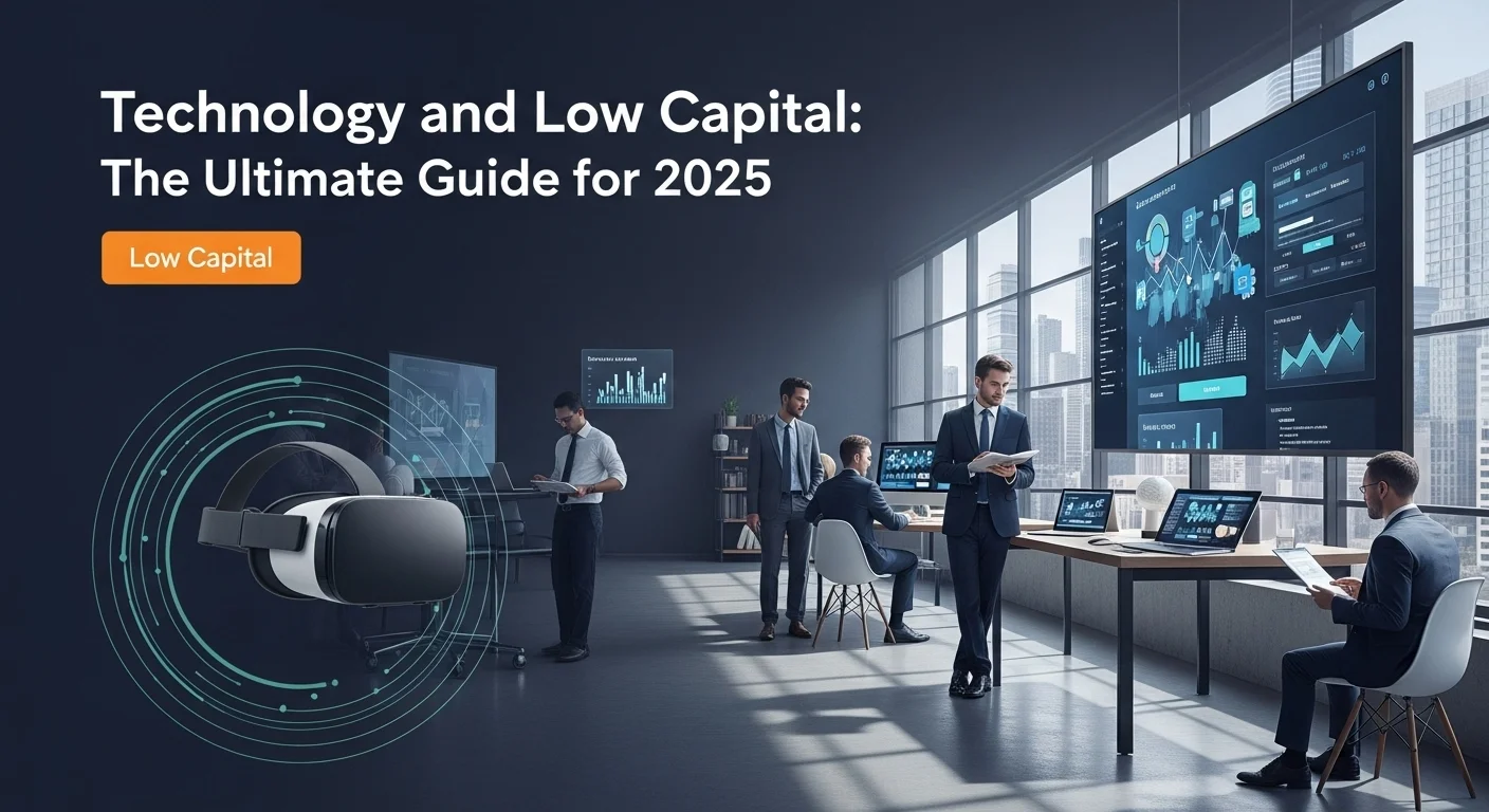 Modern technology landscape with business elements and tech solutions for Low Capital