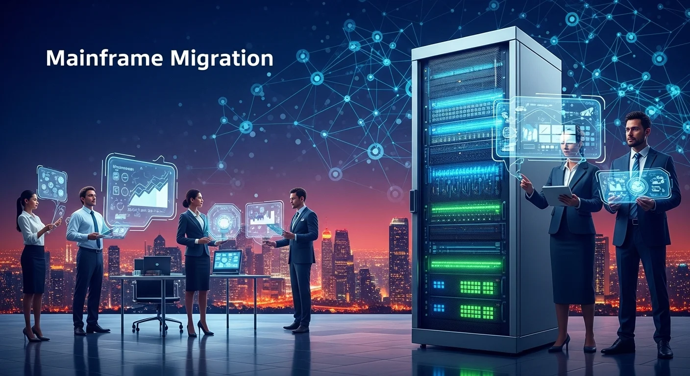 Business technology with innovation and digital resources to discover Mainframe Migration