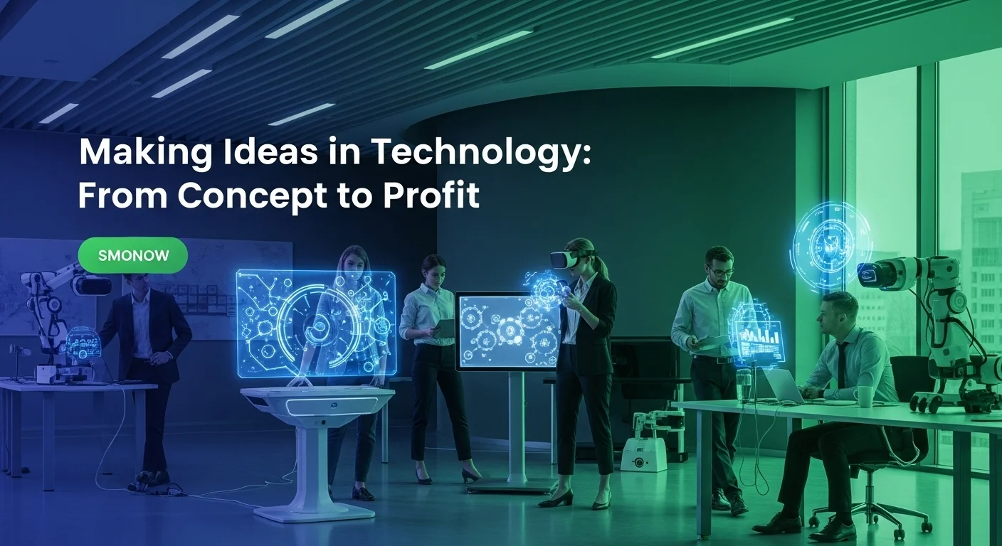 Business technology with innovation and digital resources to discover Making Ideas