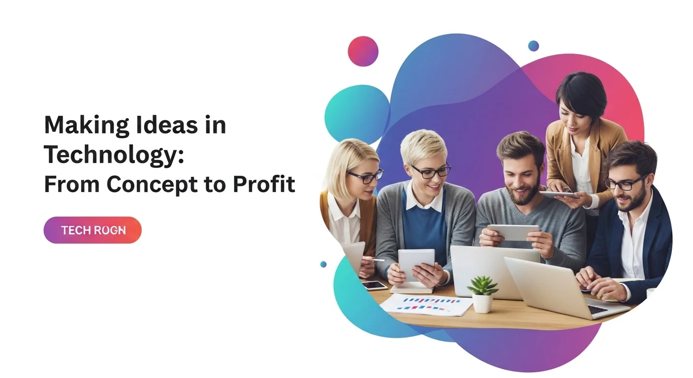 Modern technology landscape with business elements and tech solutions for Making Ideas