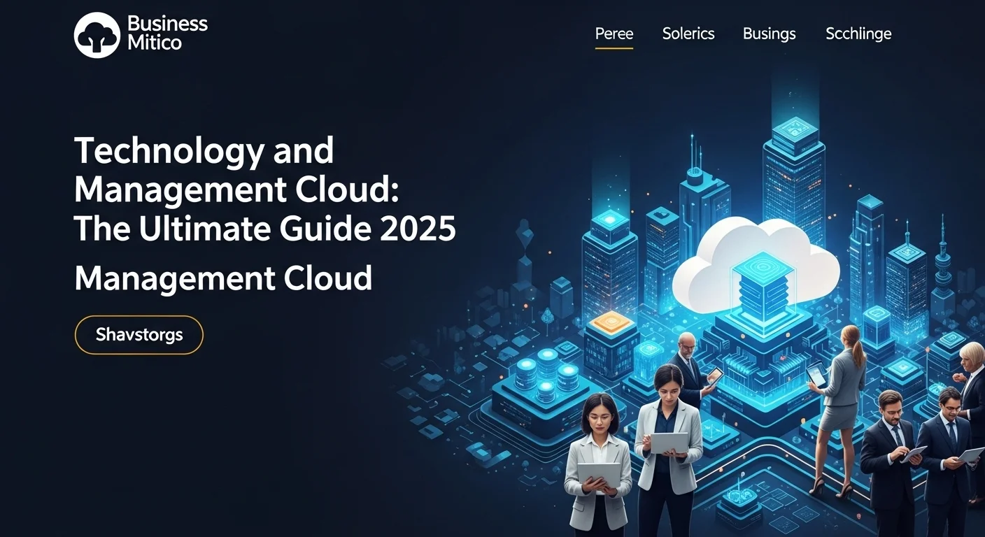 Modern technology landscape with business elements and tech solutions for Management Cloud
