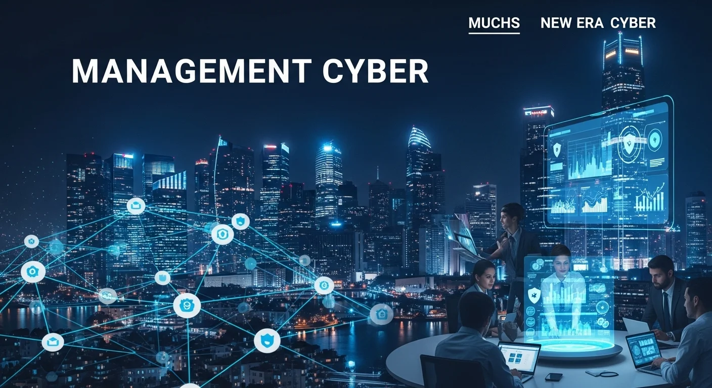 Modern technology landscape with business elements and tech solutions for Management Cyber