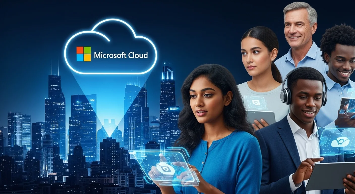 Business technology with innovation and digital resources to discover Microsoft Cloud