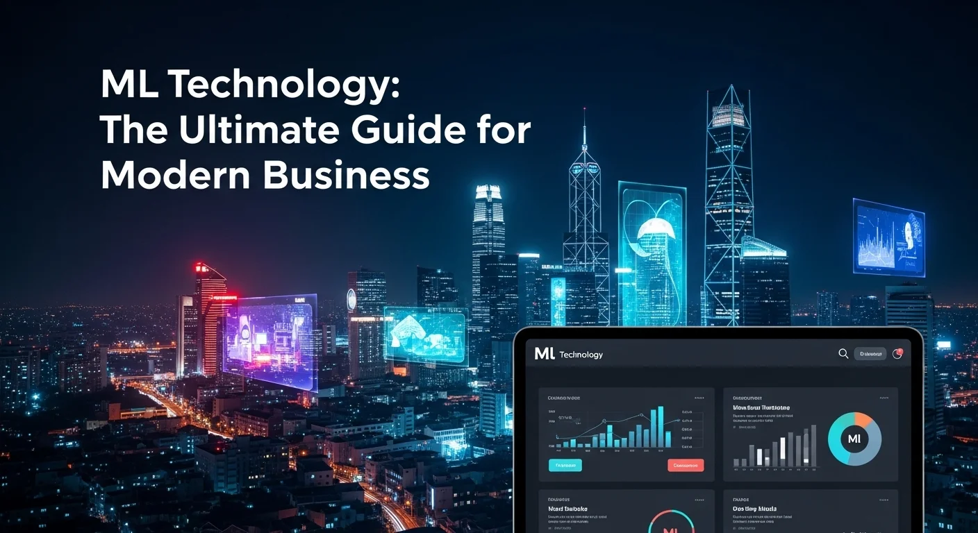 Business technology with innovation and digital resources to discover Ml