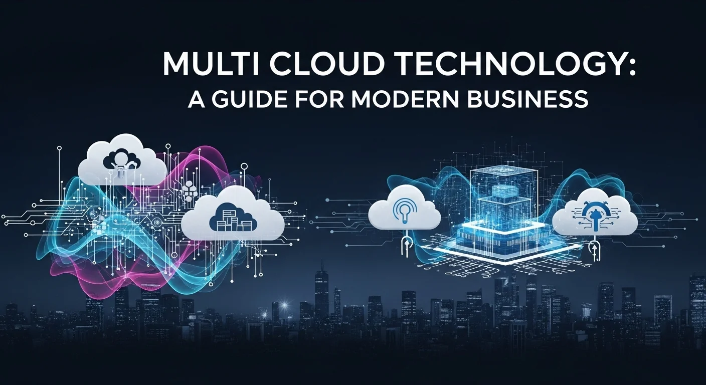 Business technology with innovation and digital resources to discover Multi Cloud