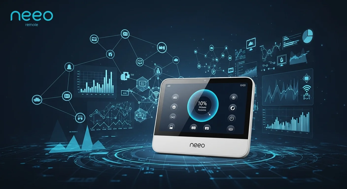 Modern technology landscape with business elements and tech solutions for Neeo Remote
