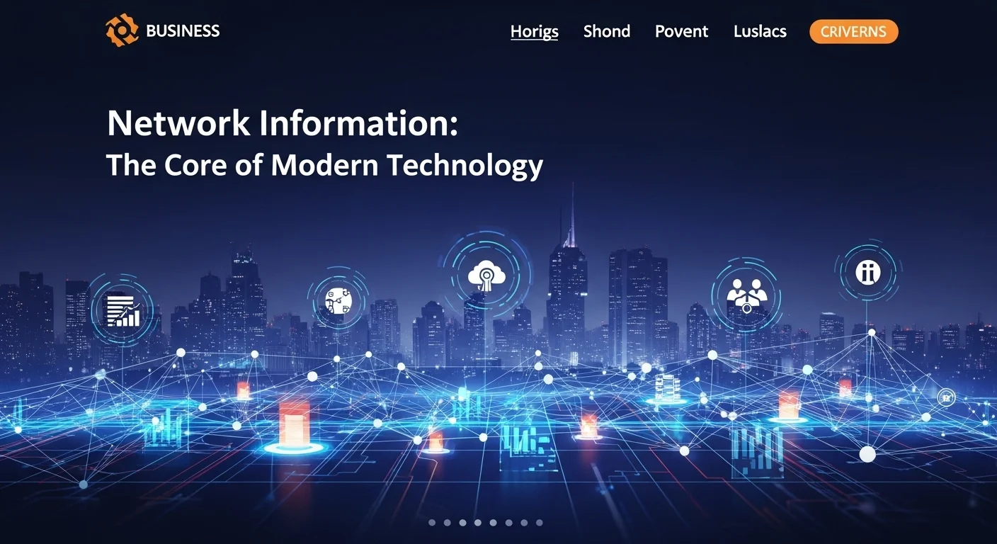 Modern technology landscape with business elements and tech solutions for Network Information
