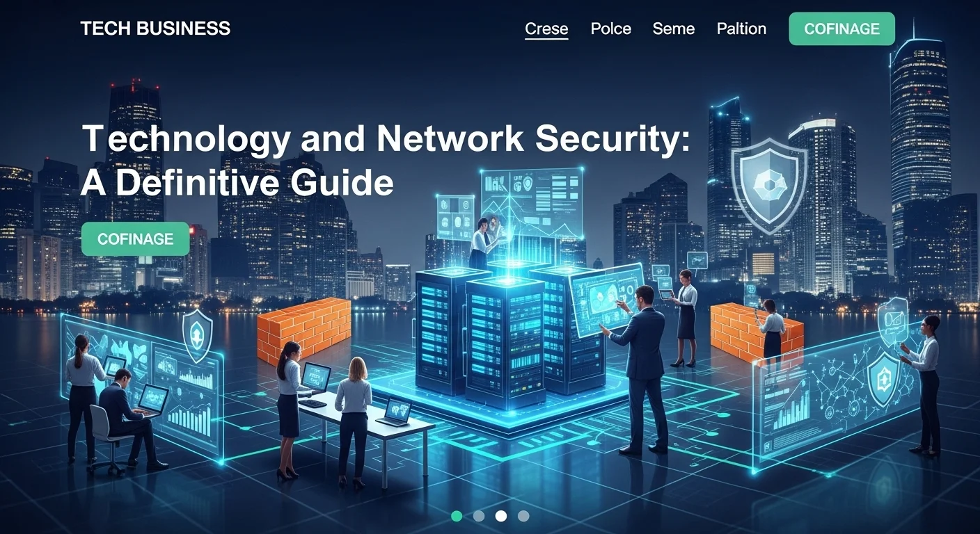 Modern technology landscape with business elements and tech solutions for Network Security