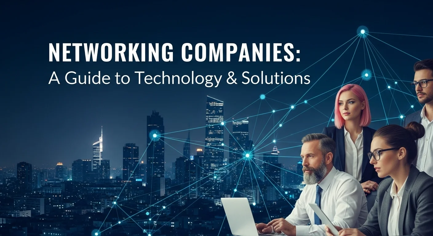 Modern technology landscape with business elements and tech solutions for Networking Companies