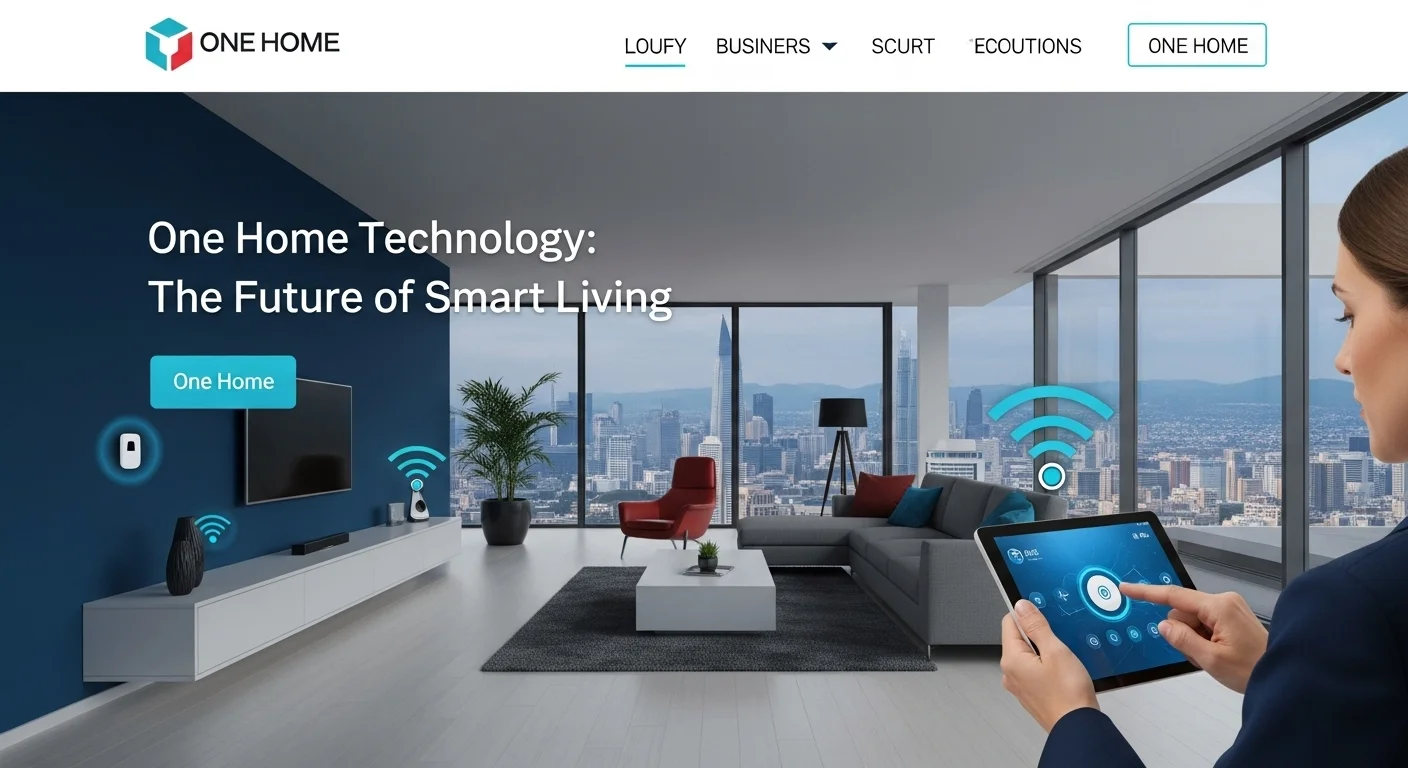 Modern technology landscape with business elements and tech solutions for One Home