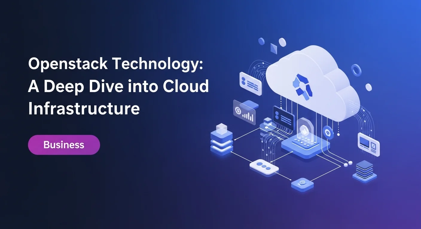 Modern technology landscape with business elements and tech solutions for Openstack