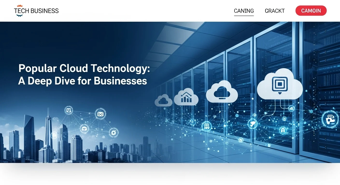 Modern technology landscape with business elements and tech solutions for Popular Cloud