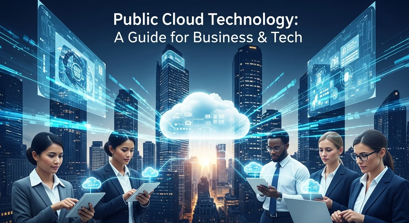 Business technology with innovation and digital resources to discover Public Cloud