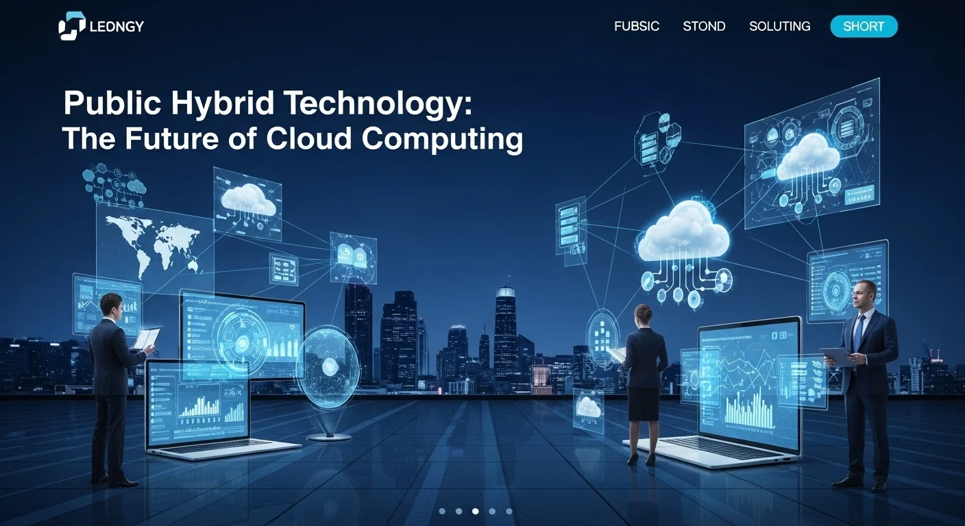 Modern technology landscape with business elements and tech solutions for Public Hybrid