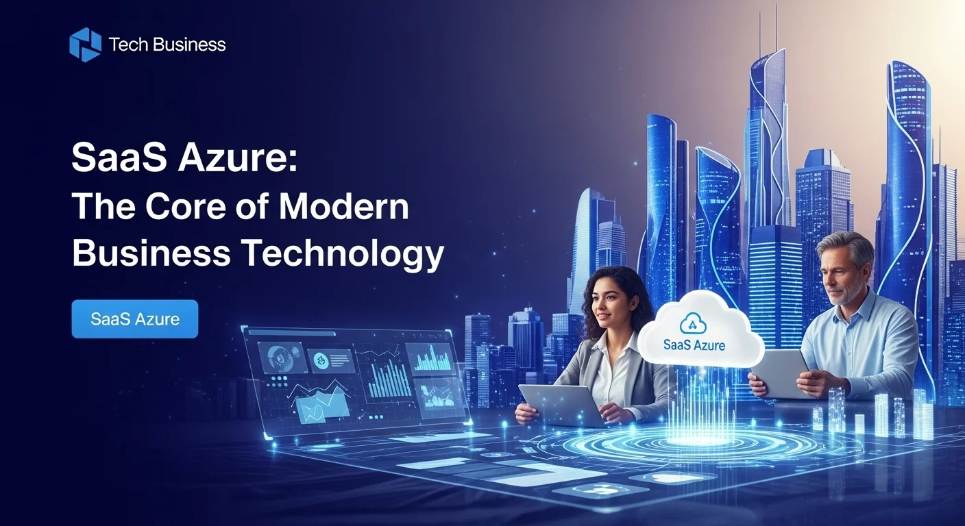 Business technology with innovation and digital resources to discover Saas Azure
