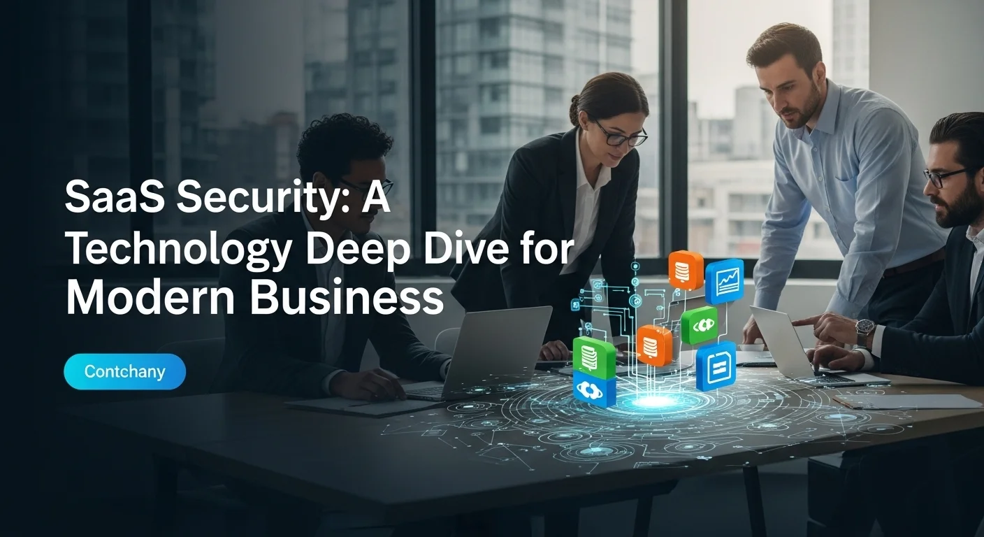 Business technology with innovation and digital resources to discover Saas Security