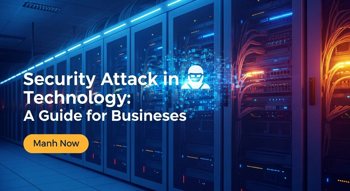 Business technology with innovation and digital resources to discover Security Attack