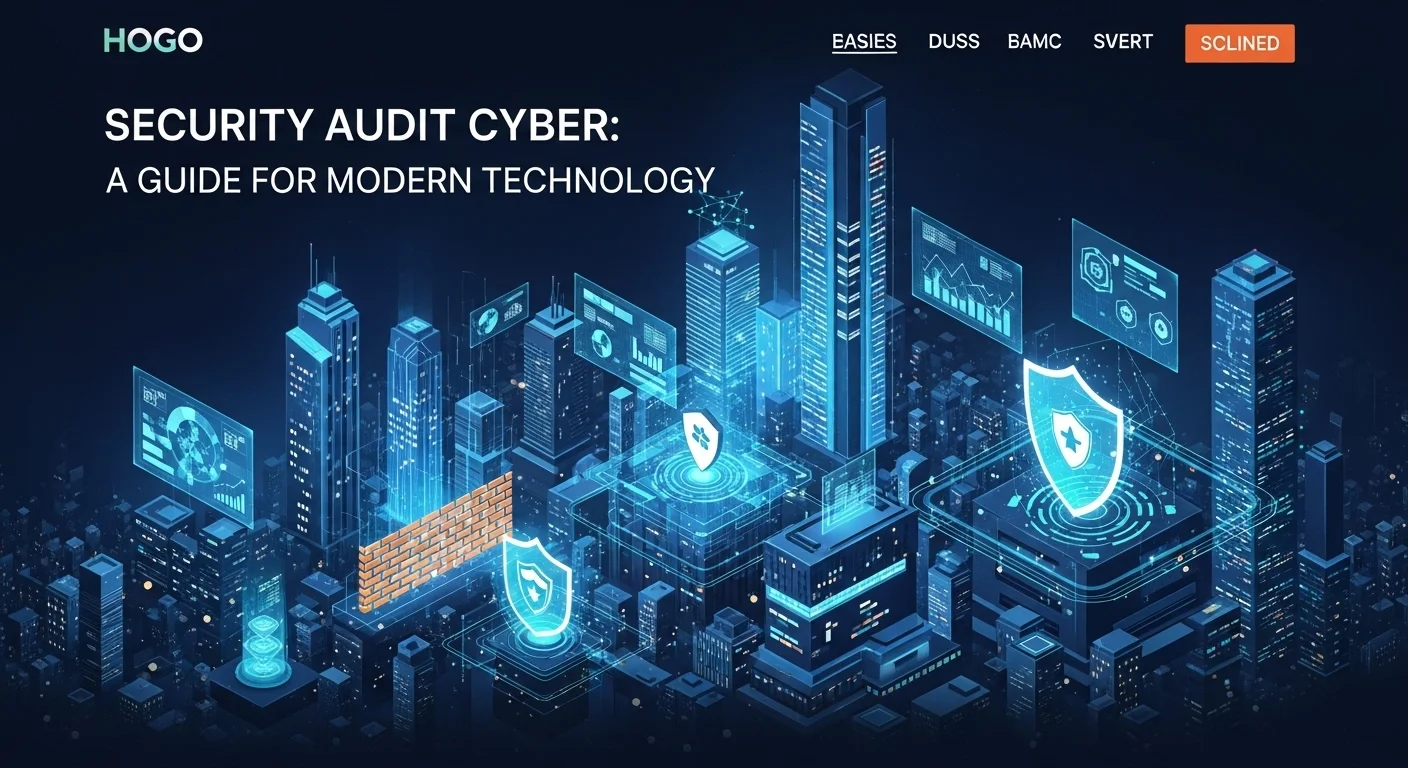 Modern technology landscape with business elements and tech solutions for Security Audit Cyber