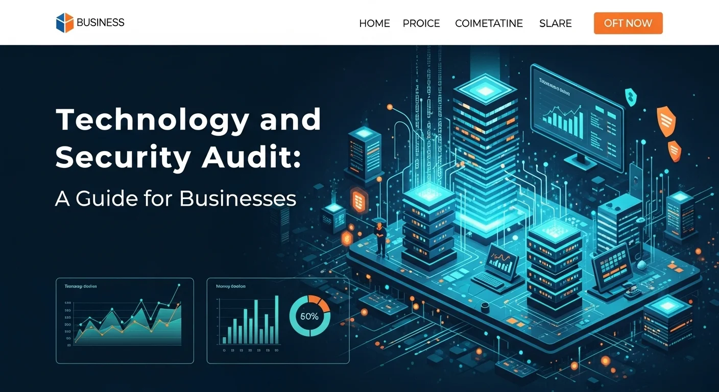 Modern technology landscape with business elements and tech solutions for Security Audit