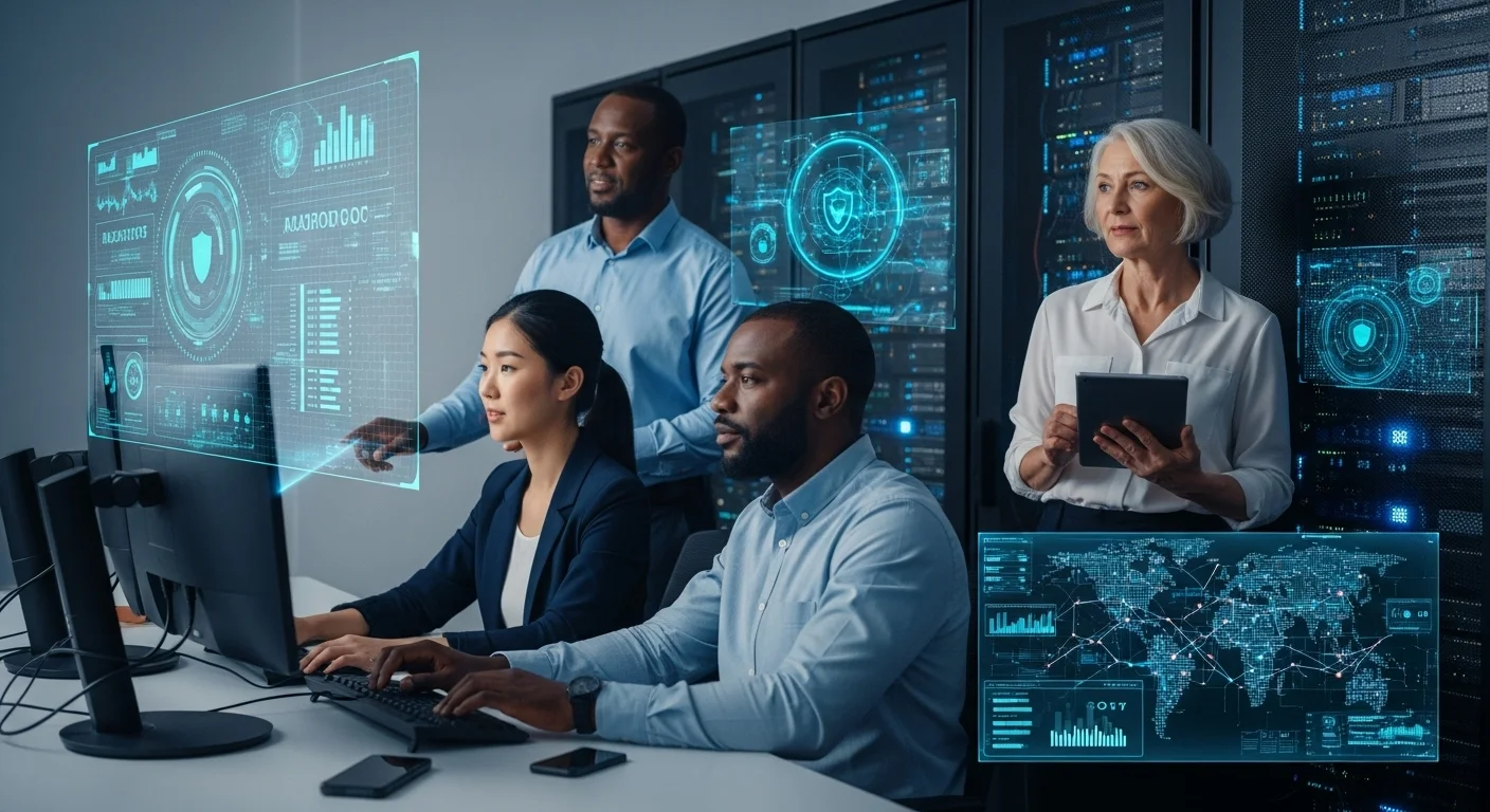 Business technology with innovation and digital resources to discover Security Response