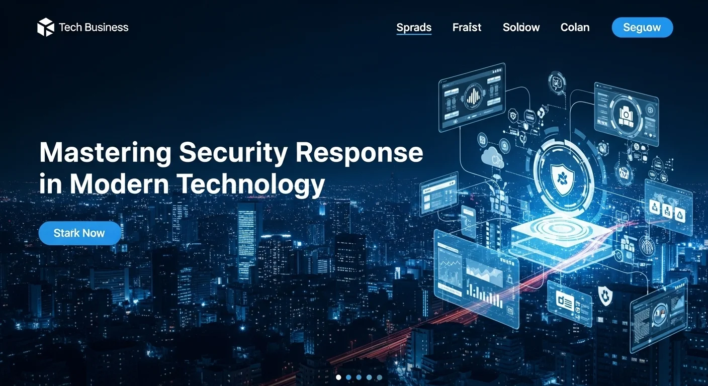 Modern technology landscape with business elements and tech solutions for Security Response