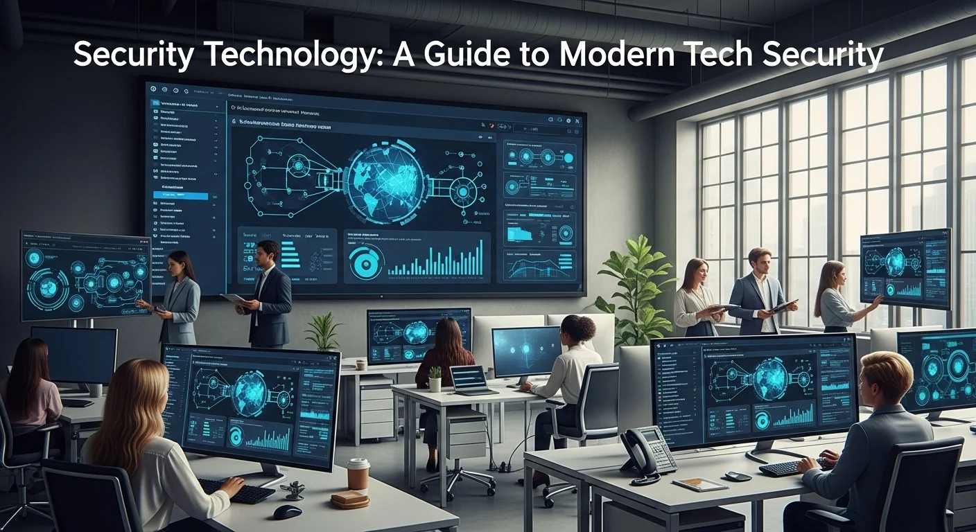 Business technology with innovation and digital resources to discover Security Technology