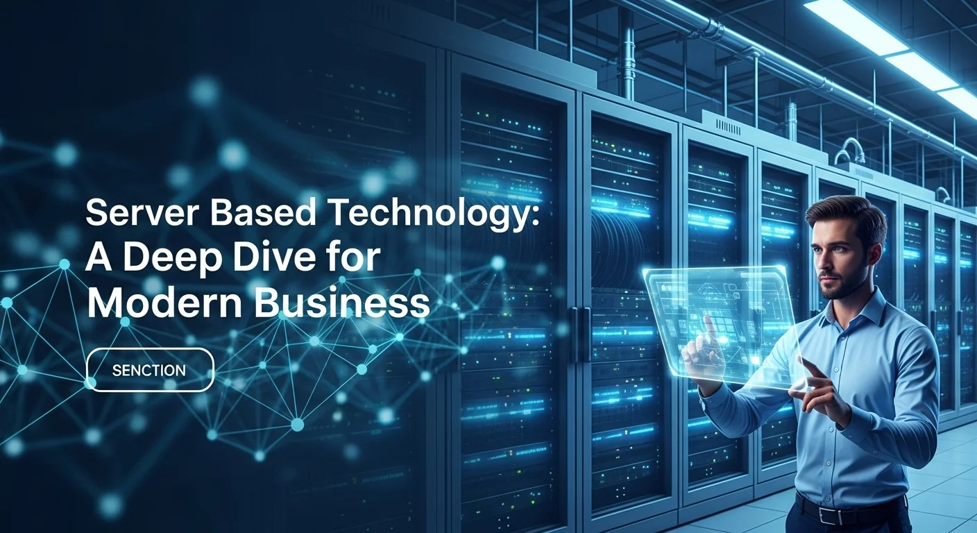 Business technology with innovation and digital resources to discover Server Based