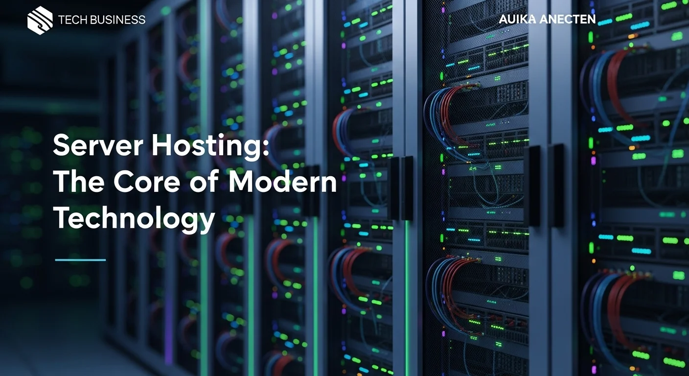 Business technology with innovation and digital resources to discover Server Hosting