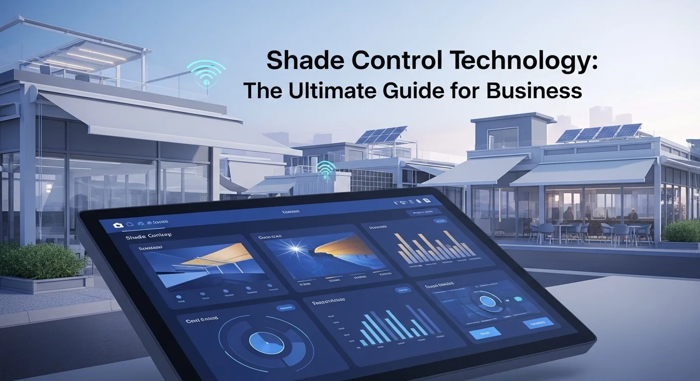 Modern technology landscape with business elements and tech solutions for Shade Control