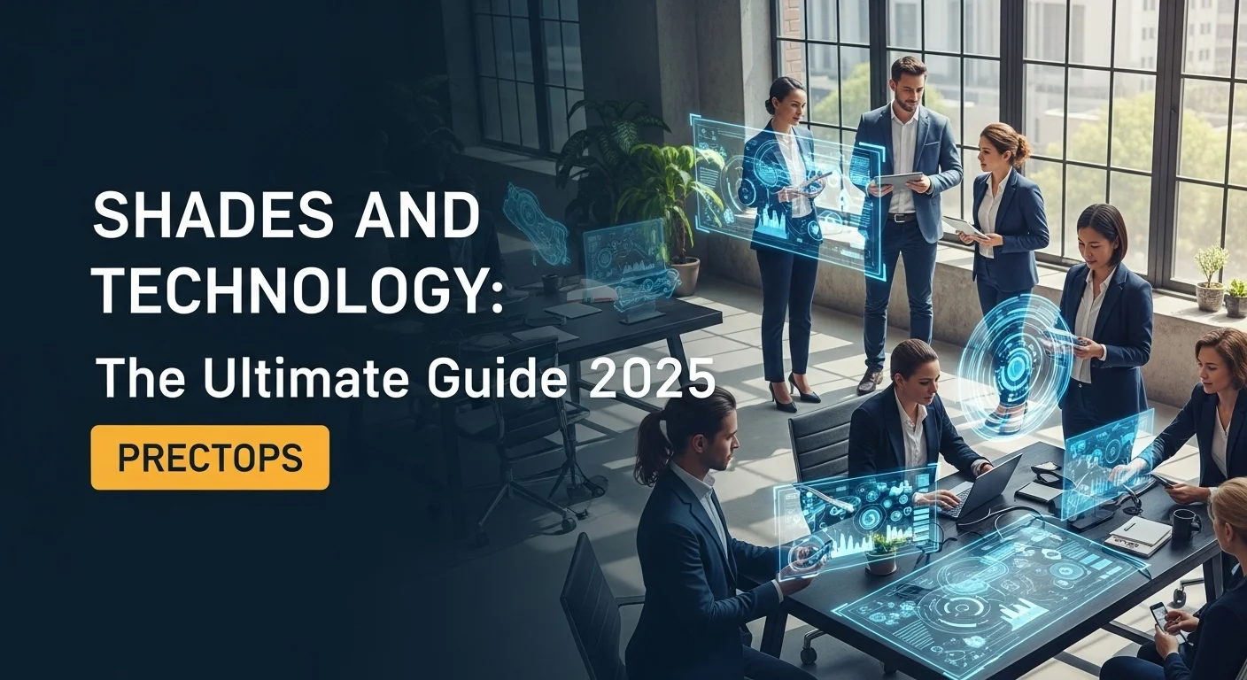 Modern technology landscape with business elements and tech solutions for Shades