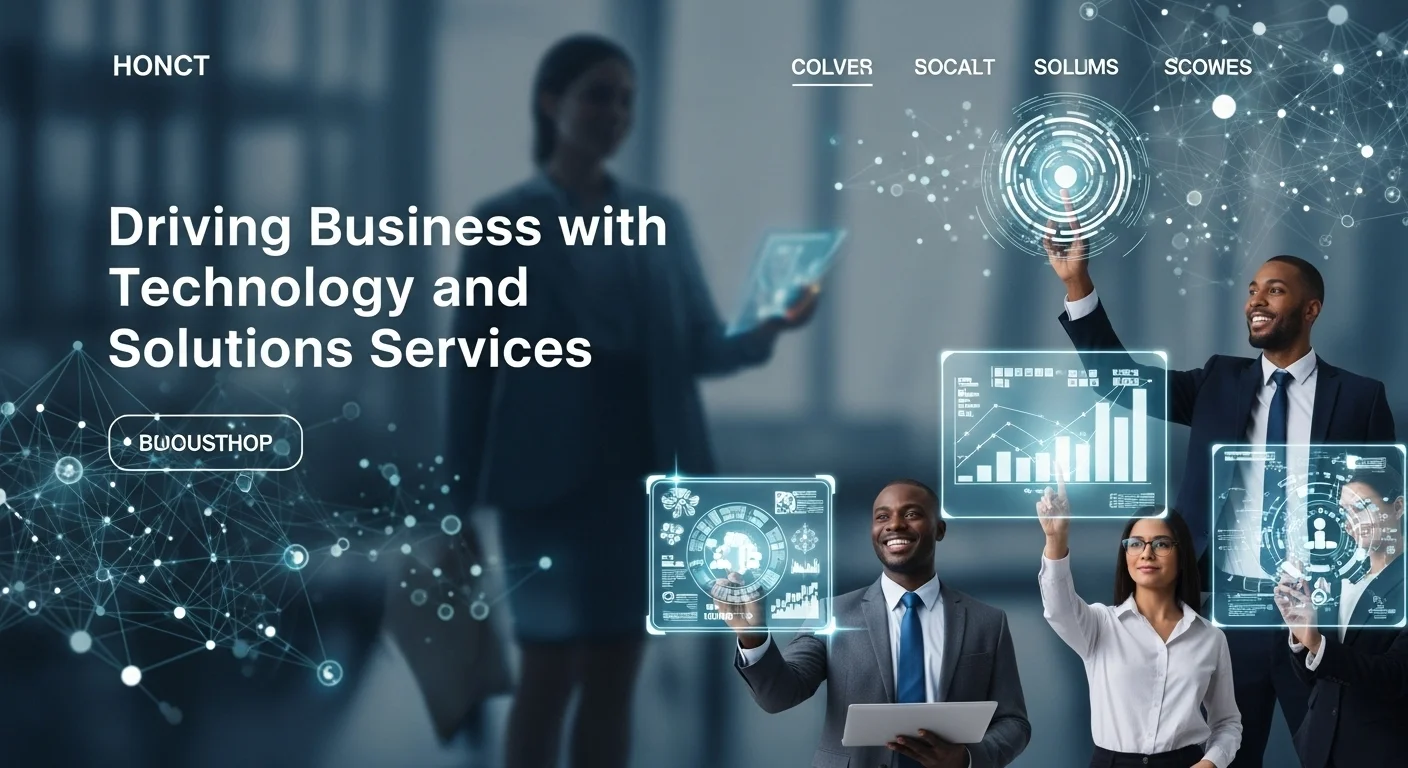 Business technology with innovation and digital resources to discover Solutions Services