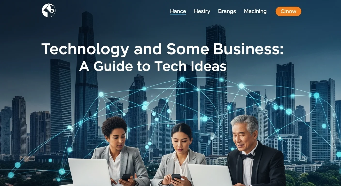 Modern technology landscape with business elements and tech solutions for Some Business