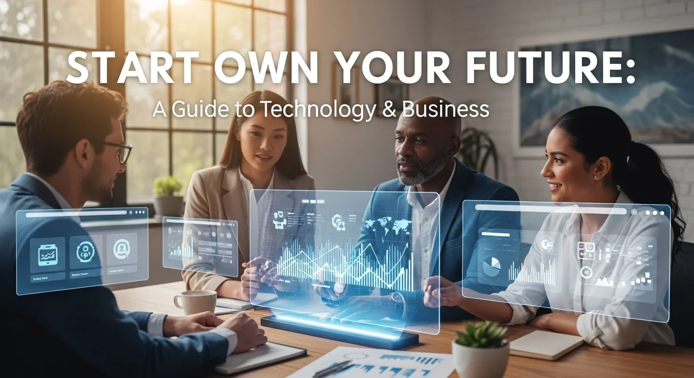 Business technology with innovation and digital resources to discover Start Own