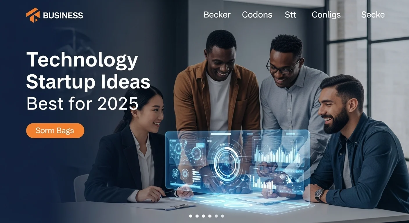 Modern technology landscape with business elements and tech solutions for Startup Ideas Best