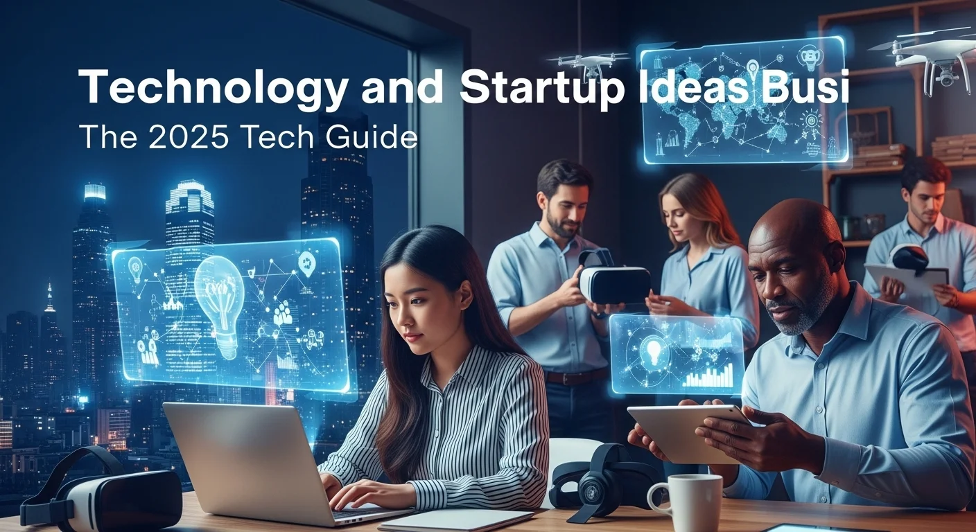 Business technology with innovation and digital resources to discover Startup Ideas Busi