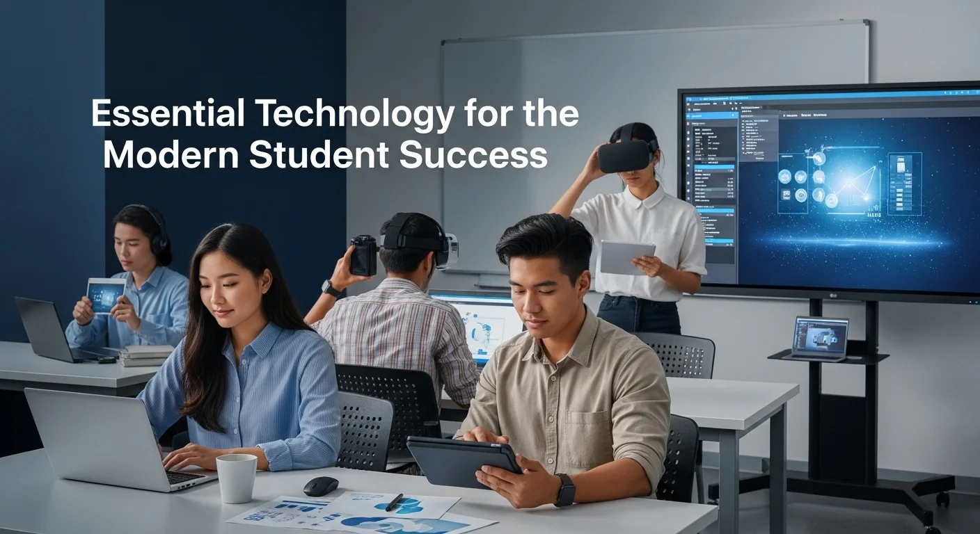 Tech solutions and digital innovations for Student in modern business
