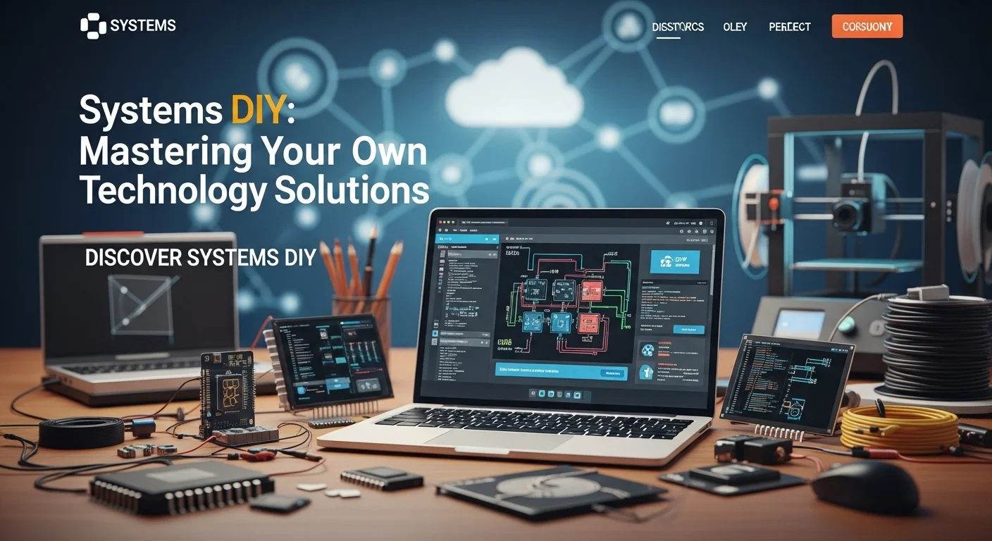 Business technology with innovation and digital resources to discover Systems Diy