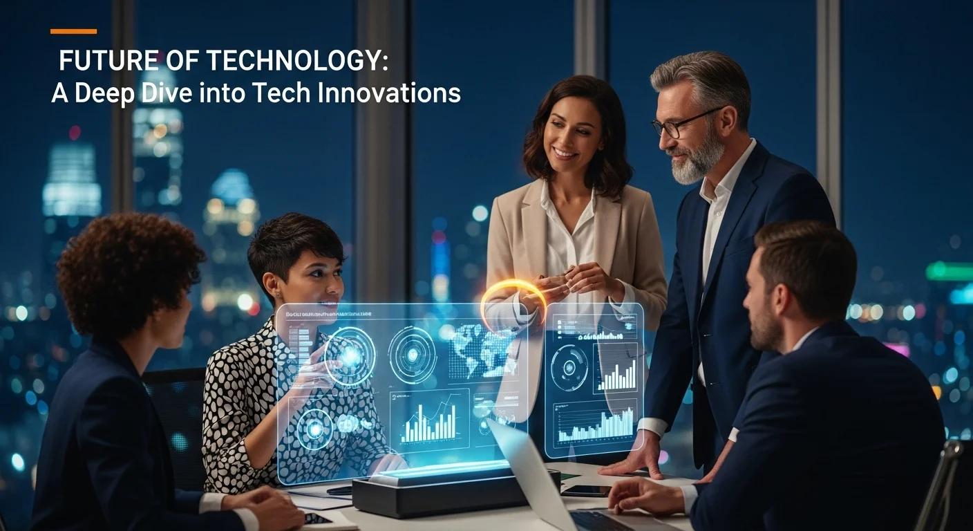 Business technology with innovation and digital resources to discover Tech