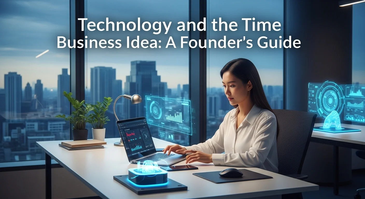 Business technology with innovation and digital resources to discover Time Business Idea
