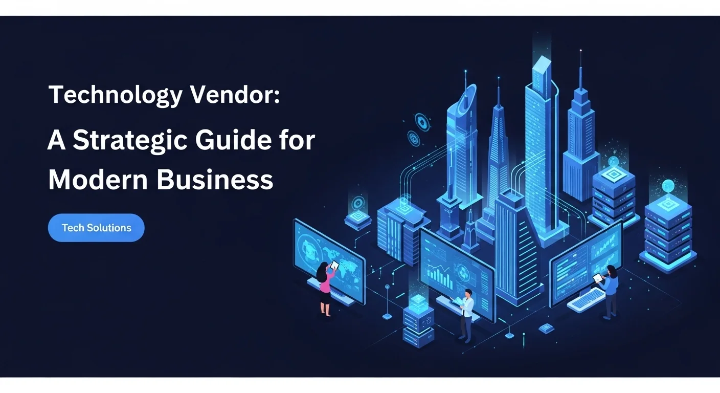 Modern technology landscape with business elements and tech solutions for Vendor