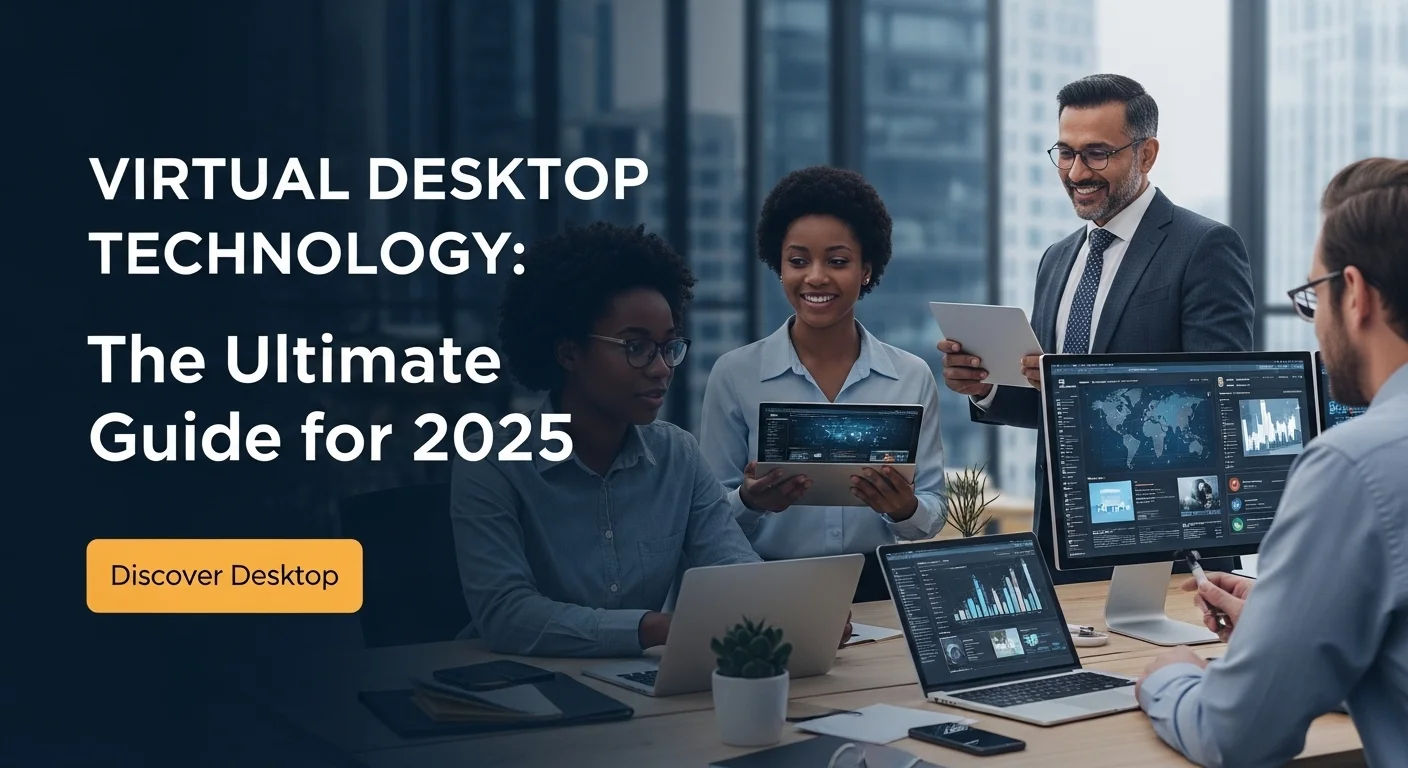Business technology with innovation and digital resources to discover Virtual Desktop