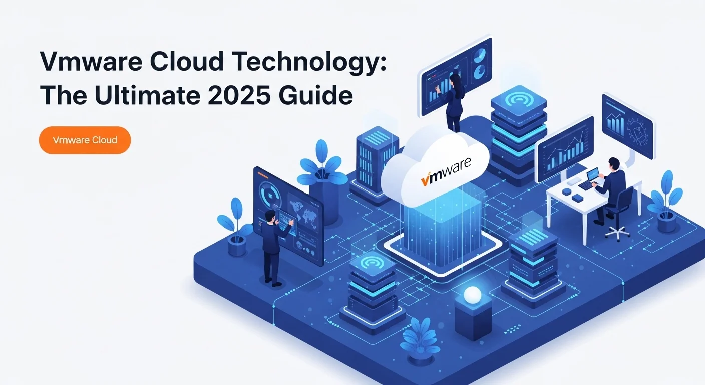Modern technology landscape with business elements and tech solutions for Vmware Cloud
