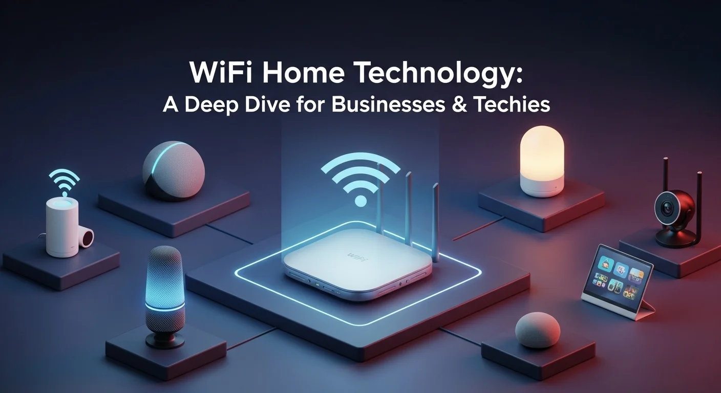 Business technology with innovation and digital resources to discover Wifi Home