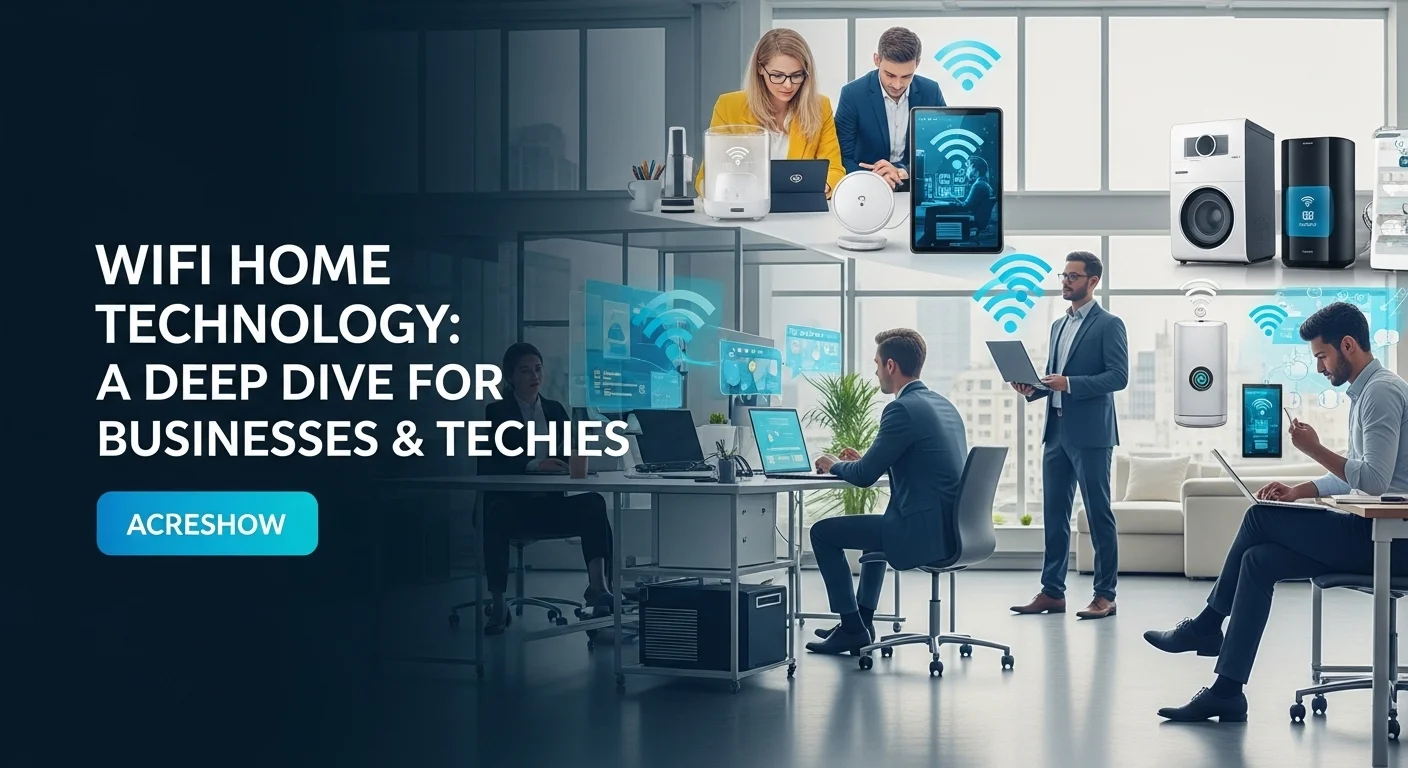 Modern technology landscape with business elements and tech solutions for Wifi Home