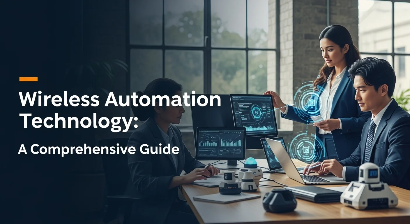 Modern technology landscape with business elements and tech solutions for Wireless Automation