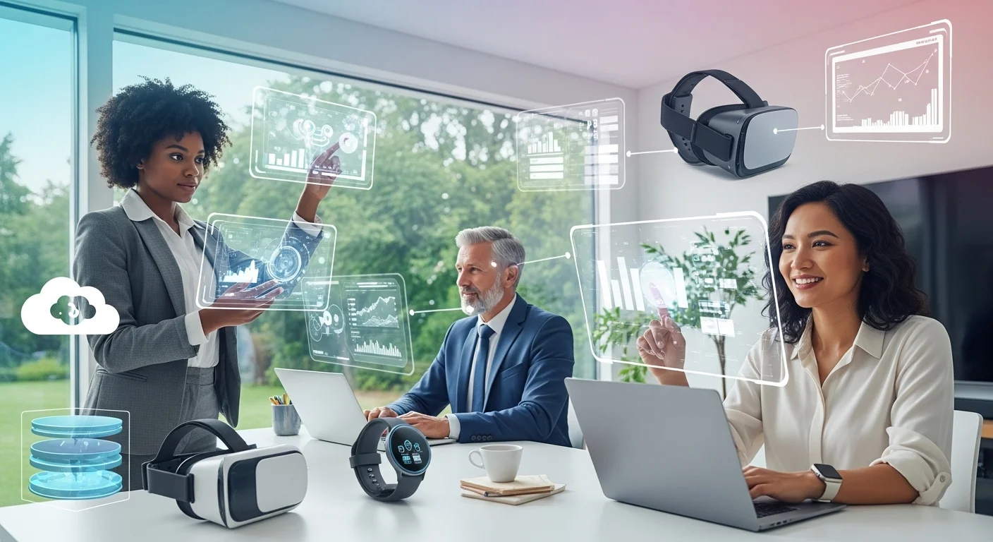 Business technology with innovation and digital resources to discover Work From Home
