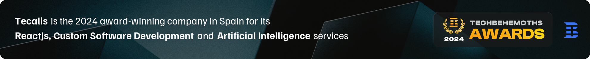 Ganadores Tecalis 2024 Tech Behemoths Awards Inteligencia Artificial IA AI Desarrollo de Software a medida