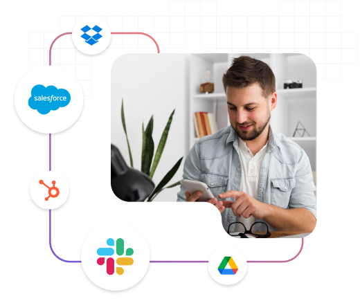 persona con todas sus aplicaciones integradas | person who has all his apps integrated